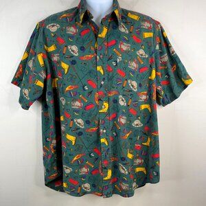 Vintage Twickers Fisherman Button Up Shirt Mens XLarge Cabin Nature Camp Gorp